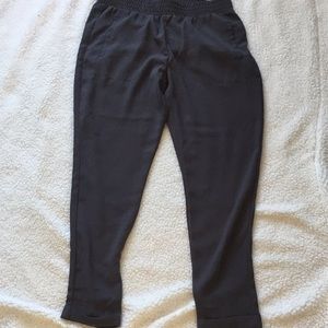 “Swing soft pants” in dark granite by Gap